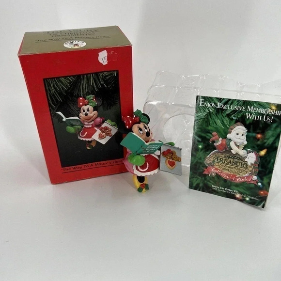 Enesco Treasury Ornament 1994 THE WAY TO A MOUSE'S HEART Disney Minnie Mouse NIB - Picture 1 of 16